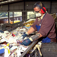 Recycling sorting plant