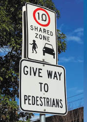 Shared Zone sign
