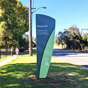 Asquith suburb sign