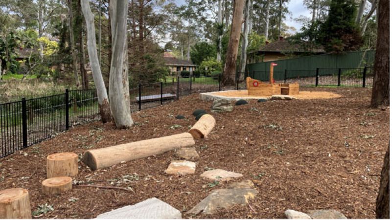 <strong>Playground wooden steps</strong>