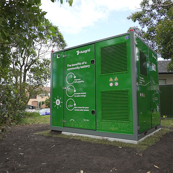 big green solar battery on ground