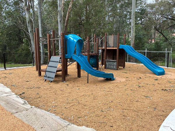 park playspace with pathways