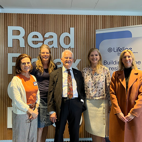 Lifeline staff and volunteers with Mayor The Hon Philip Ruddock AO