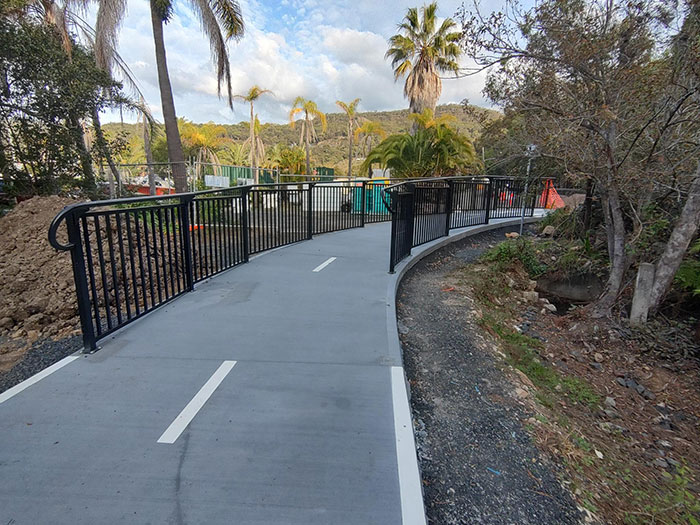 winding boardwalk path