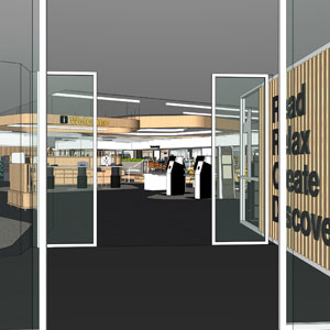 Concept of new Hornsby library lobby