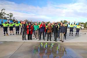 New waste trucks with Councillors and staff