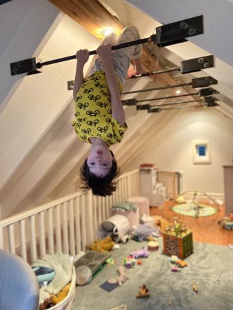 <p>Category winner - Adult</p> <p>Elizabeth Ong</p> <p>Home school gym</p> <p>When asked how homeschooling my seven year old is going, my answer was always that he is driving me crazy as he swings from the ceiling... literally! Cooped up inside the house, the rafters became a gym for my student to unleash his pent-up energy.</p>