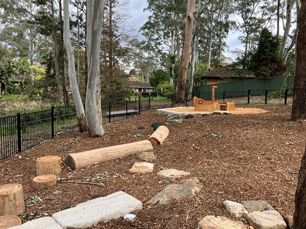 park playspace with pathways