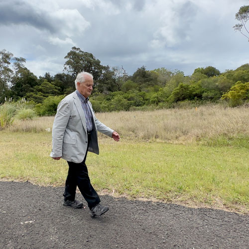 Hornsby Shire Mayor the Hon Philip Ruddock AO at the site of the Westleigh Park development