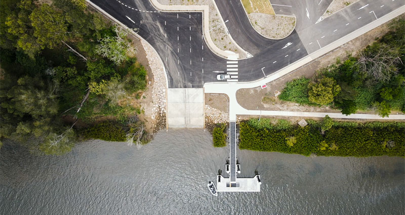 Wisemans Ferry Boat ramp aerial