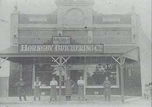 Hornsby Butchering shopfront with people standing out front