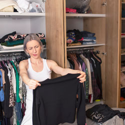 lady sorting clothes