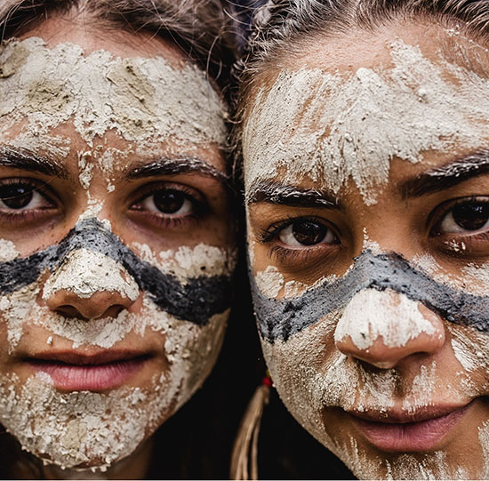 dancers with painted faces