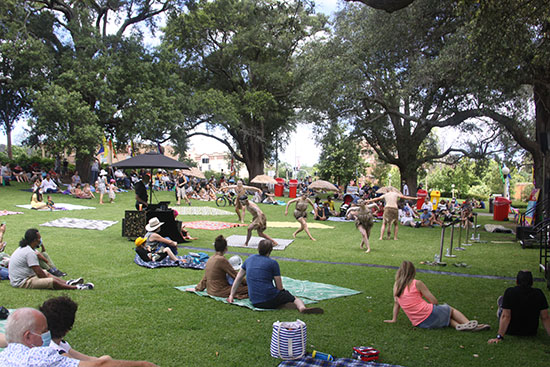 Hornsby park with people sitting