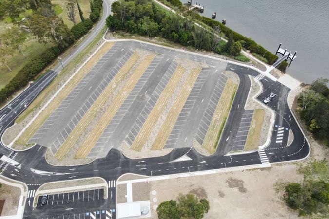 Wisemans Ferry aerial car park and boat ramp