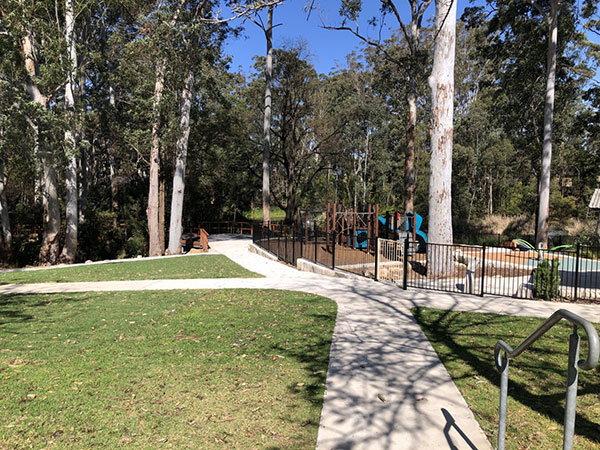 park playspace with pathways