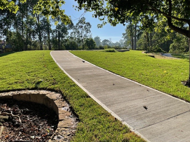 path with grass along sides
