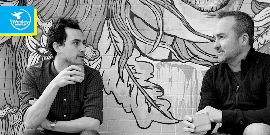 two men talking