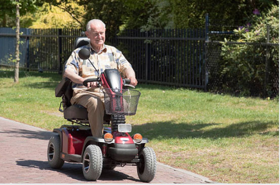 elderly male on mobility scooter