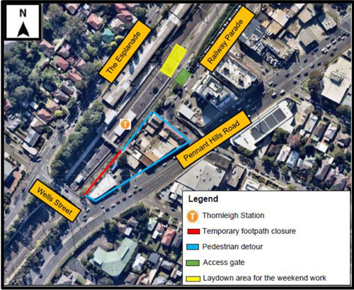 Thornleigh footpath closure map - July