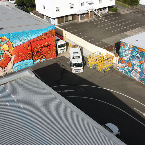 Community recycling centre aerial view