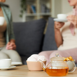 having morning tea