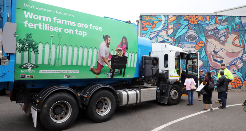 Green waste truck at Thornleigh Community Recycling Centre