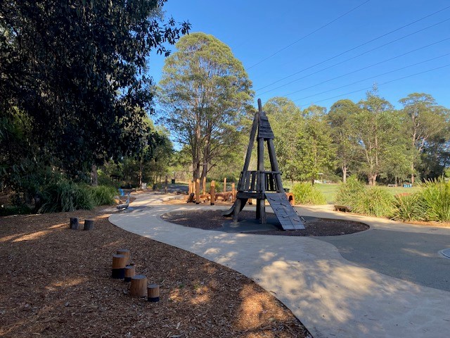 playground with climbing aparatus