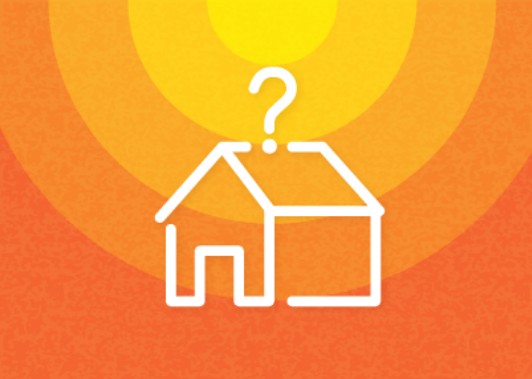 house with question mark on roof