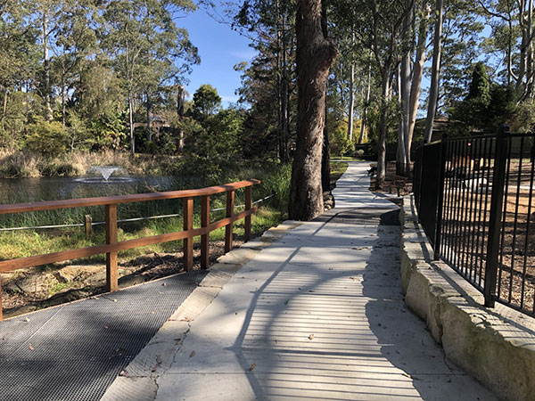 park playspace with pathways