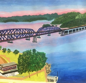 painting of Hawkesbury Bridge