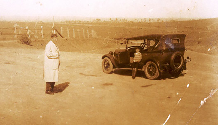 Walter Hazlewood with car