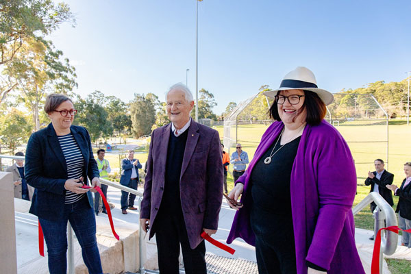 Ribbon cutting L-R Councillor Tania Salitra, Hornsby Shire Mayor Philip Ruddock AO, Councillor Janelle McIntosh