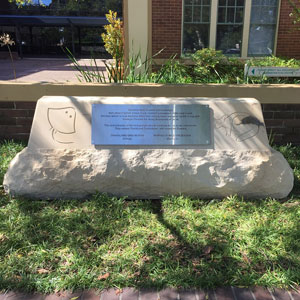 plaque outside Council Chambers