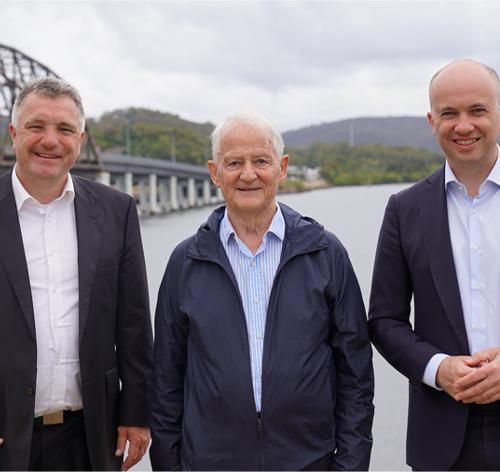 Hornsby Shire Councillor Nathan Tilbury, Hornsby Shire Mayor Philip Ruddock AO, The Hon Matt Kean, Member for Hornsby