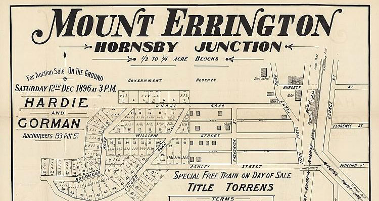 old architectural plan - Mount Errington Hornsby Junction