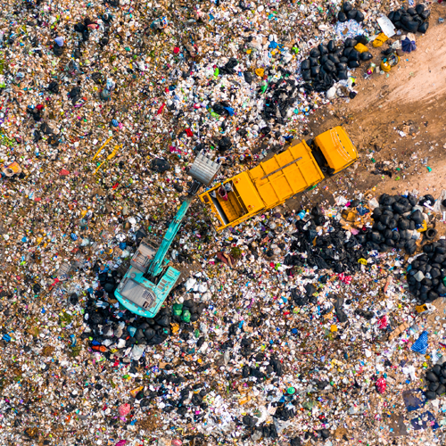 aerial view of rubbish tip