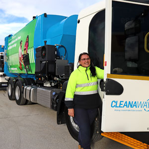 Waste truck livery Cleanaway