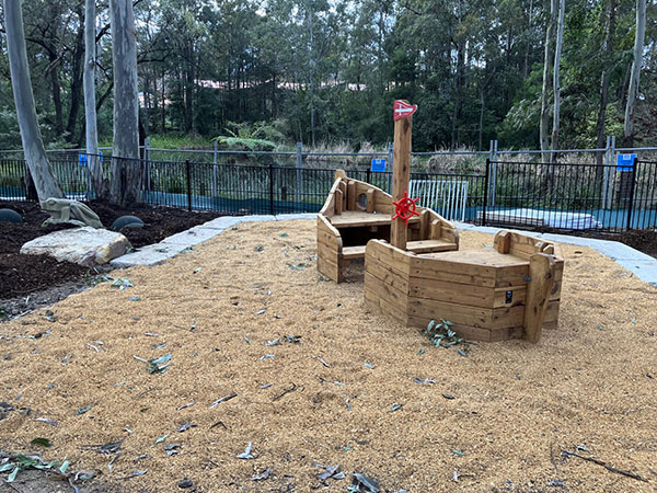 park playspace with pathways