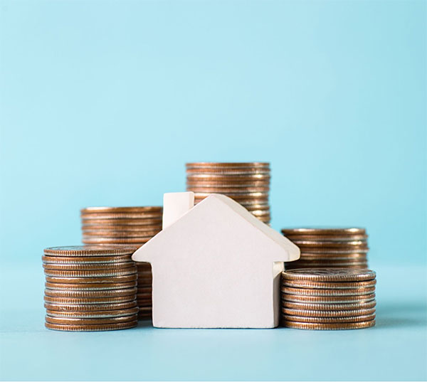 house with coins