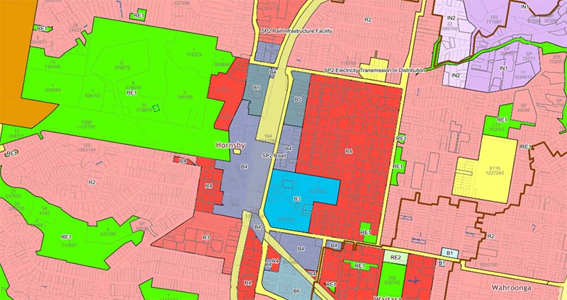 hornsby town centre zoning map