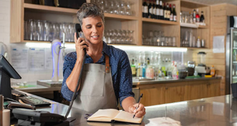 lady at work on the phone
