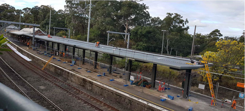 Installation of platform canopy – Beecroft