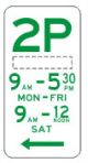 2P parking sign