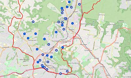 bushcare group map