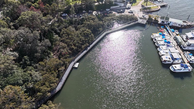 Ariel view of Kangaroo Point boardwalk